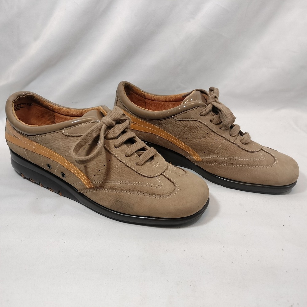 Aerosoles Tan Sneakers; Leather Air Cushion Walking Shoes